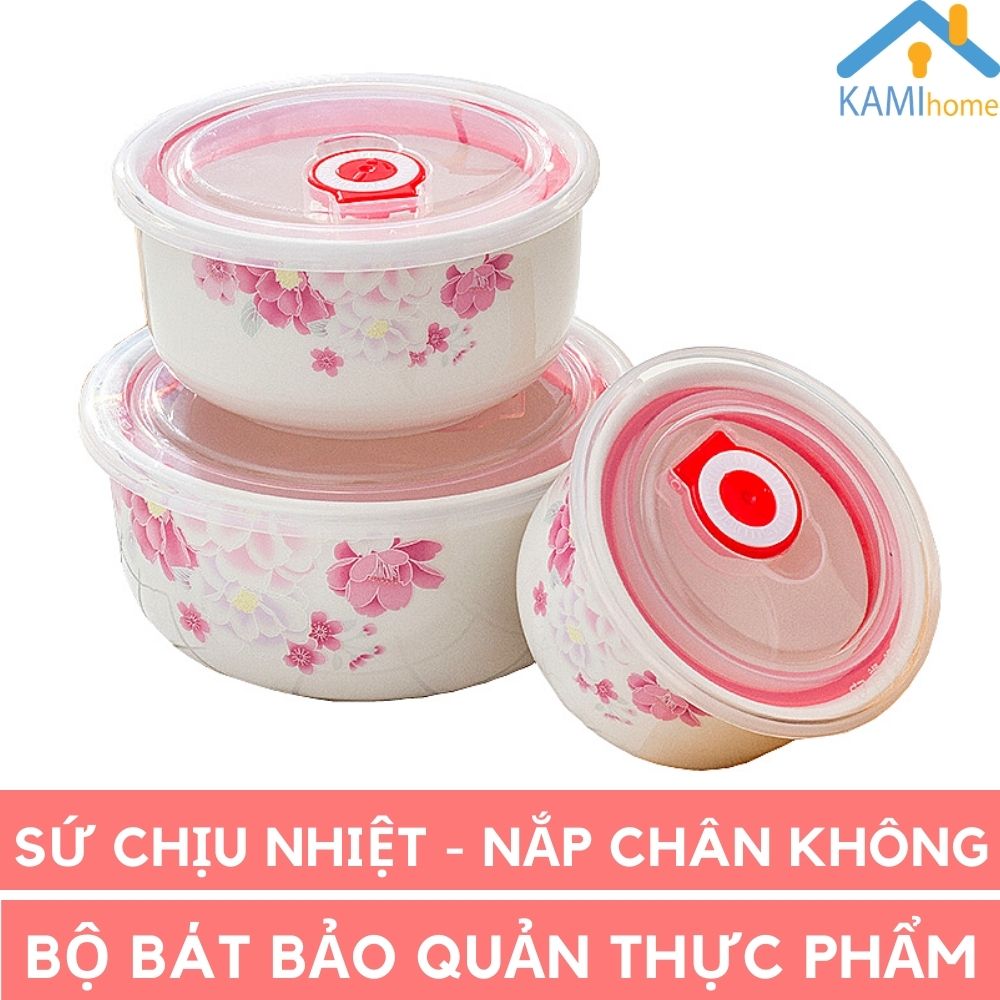 Bát sứ nắp hút chân không