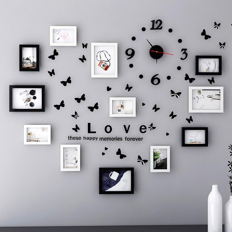 Đồng hồ chữ love kèm decal trang trí -  HG016