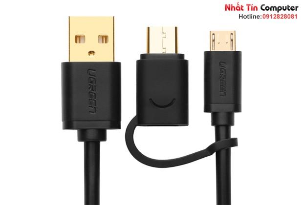 CÁP USB RA MICRO USB VÀ TYPE-C UGREEN 30178