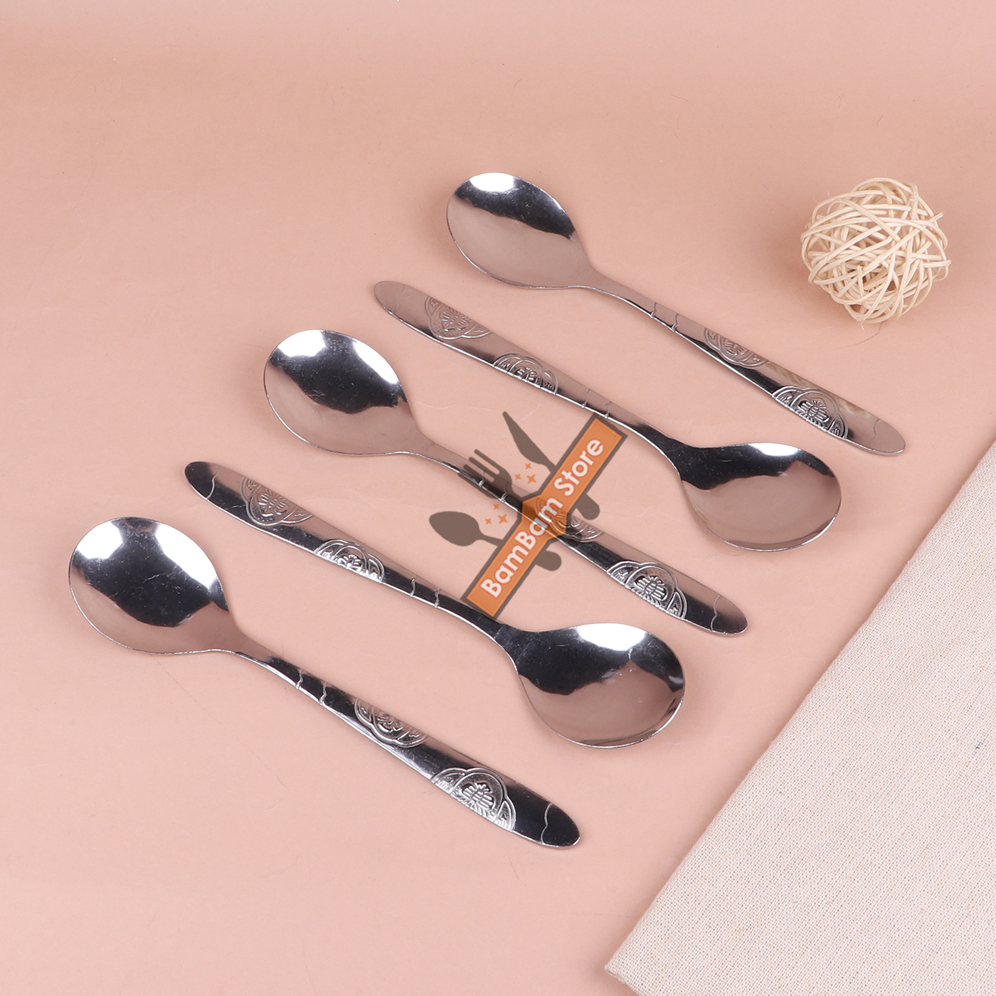 BỘ 5 MUỖNG SOUP TRÒN INOX MHT05
