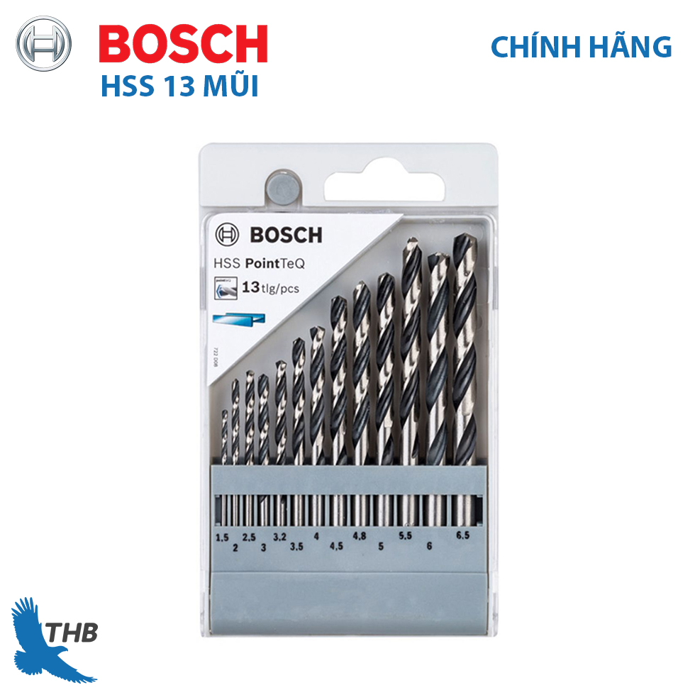 BỘ MŨI KHOAN KIM LOẠI 13 CHI TIẾT BOSCH 2608577349