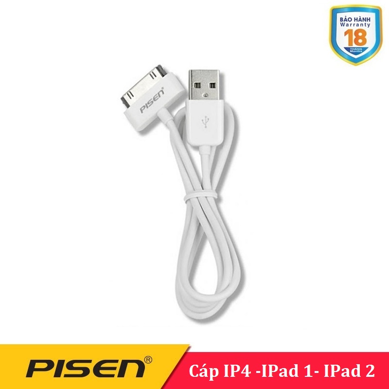 Cáp Iphone 4 chính hãng Pisen - cáp iphone 4