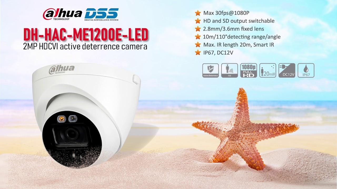 Camera HDCVI Dome Dahua HAC-ME1200EP-LED - 2MP