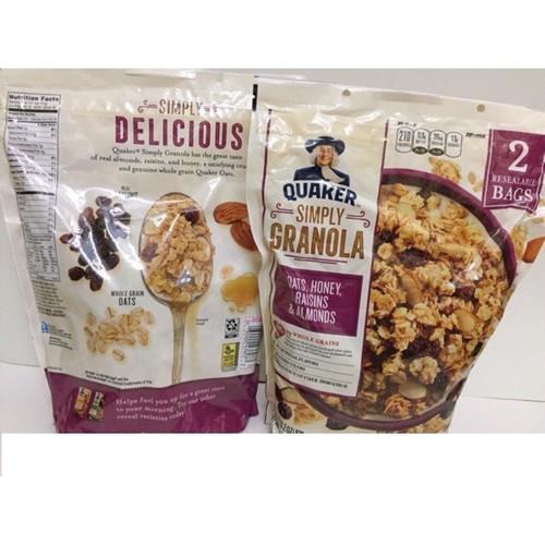 Yến mạch Quaker Oats Honey Raisins Almonds