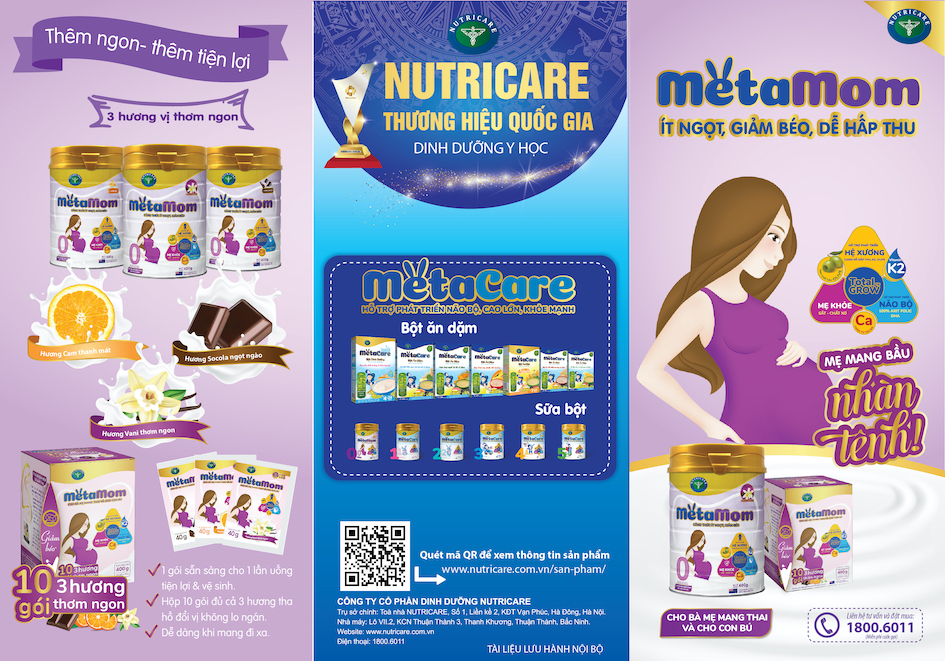 Sữa bột Nutricare MetaMom hương socola lon 900g