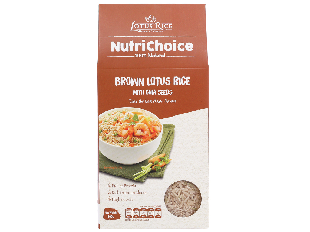 Gạo Lứt Jasmine & Hạt Chia 500g