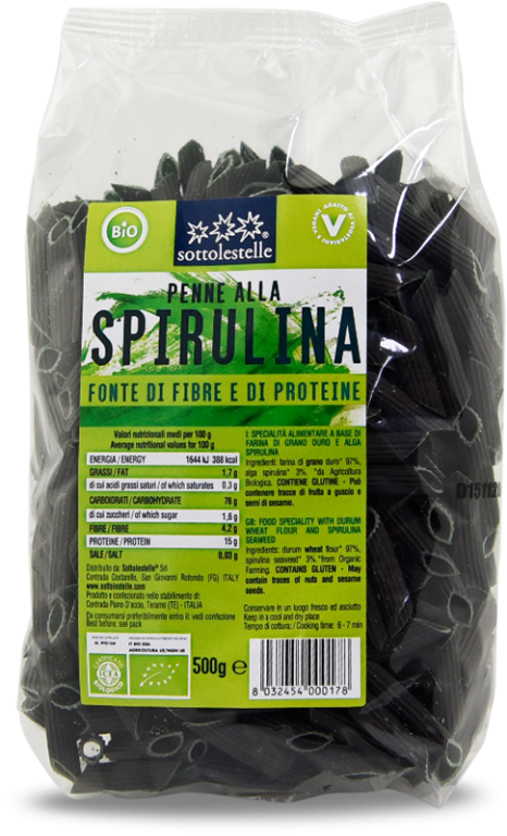 Nui ống Sottolestelle Spirulina 500g