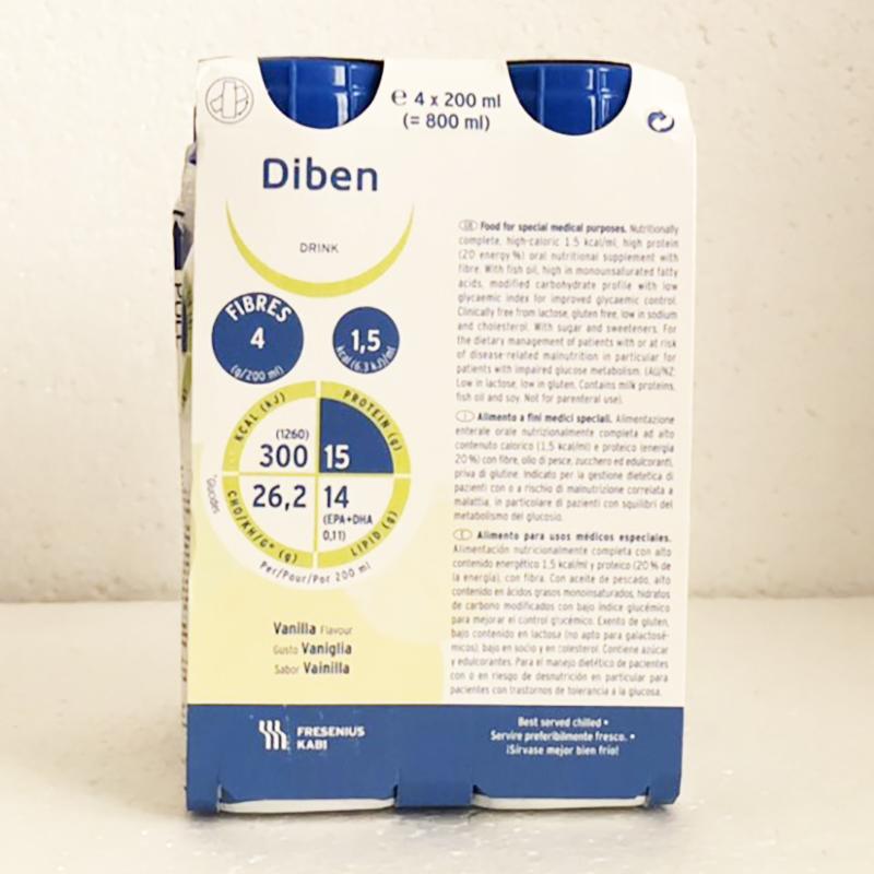 Sữa Diben Drink Vanilla - 200ml, lốc 4 chai