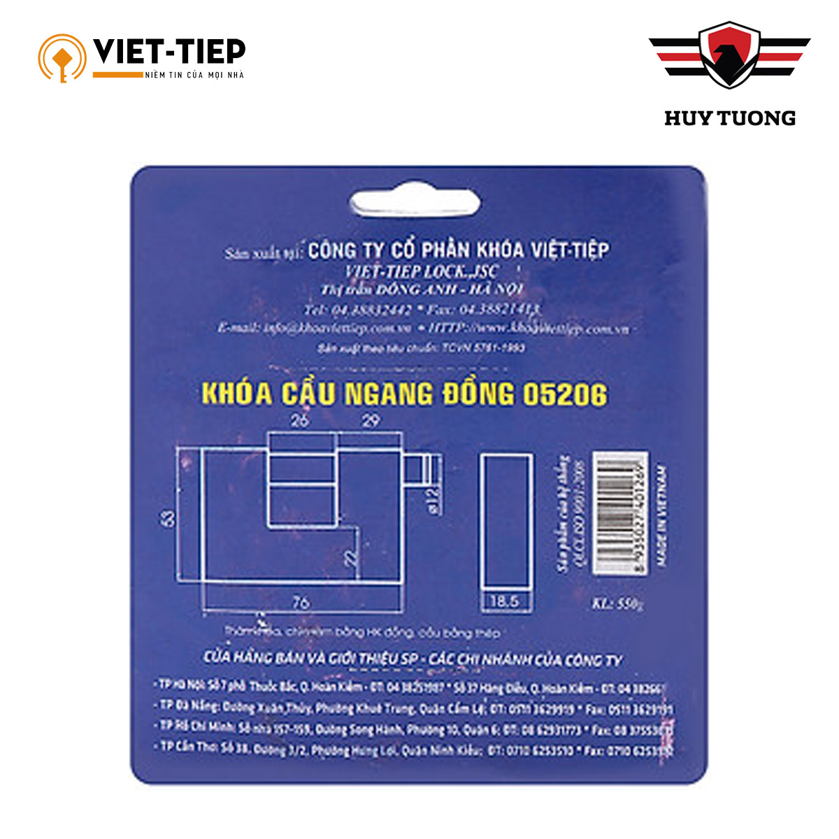 Khoá Việt Tiệp Ngang Đồng 05206