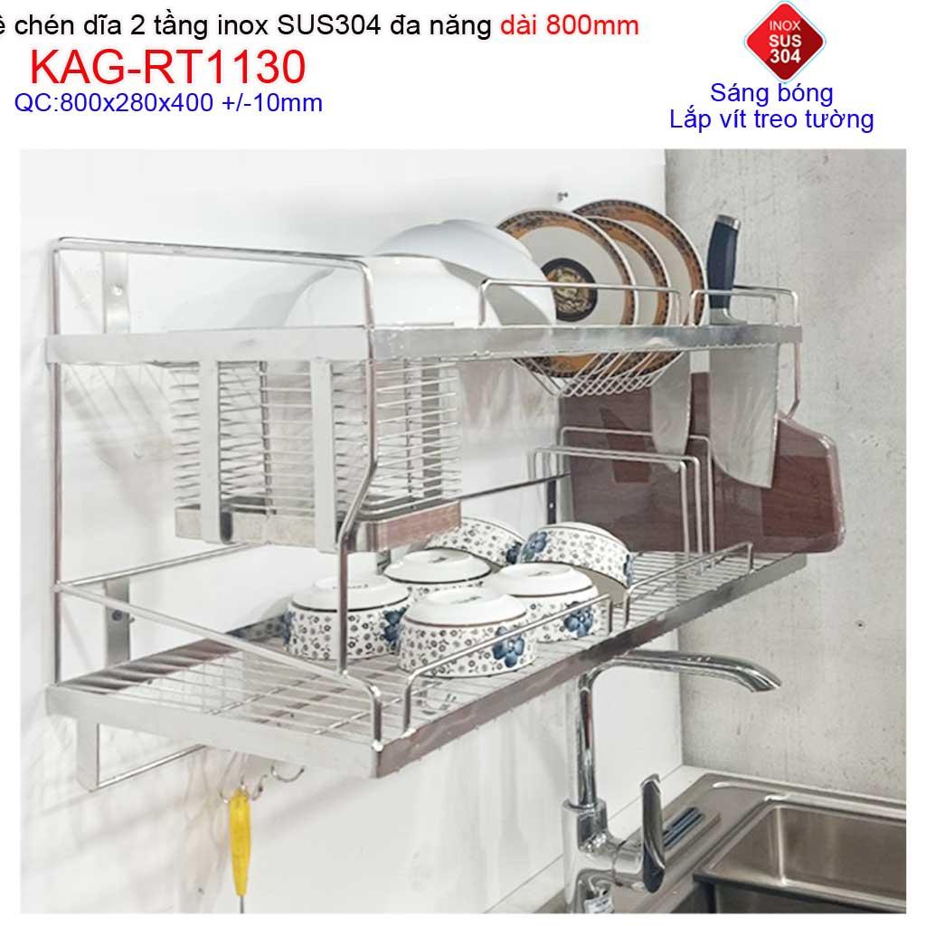 KỆ CHÉN DĨA 8T INOX ROCA KAG-RT1130