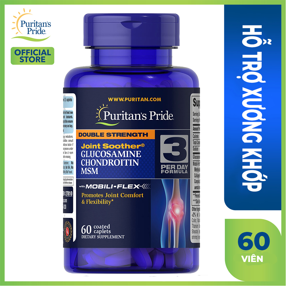 Thực Phẩm Chức Năng Puritan's Pride Double Strength Glucosamine, Chondroitin & MSM