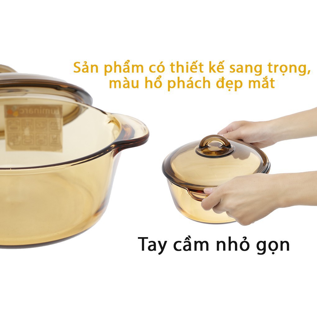 Nồi thủy tinh Luminarc Amberline Granite 3L