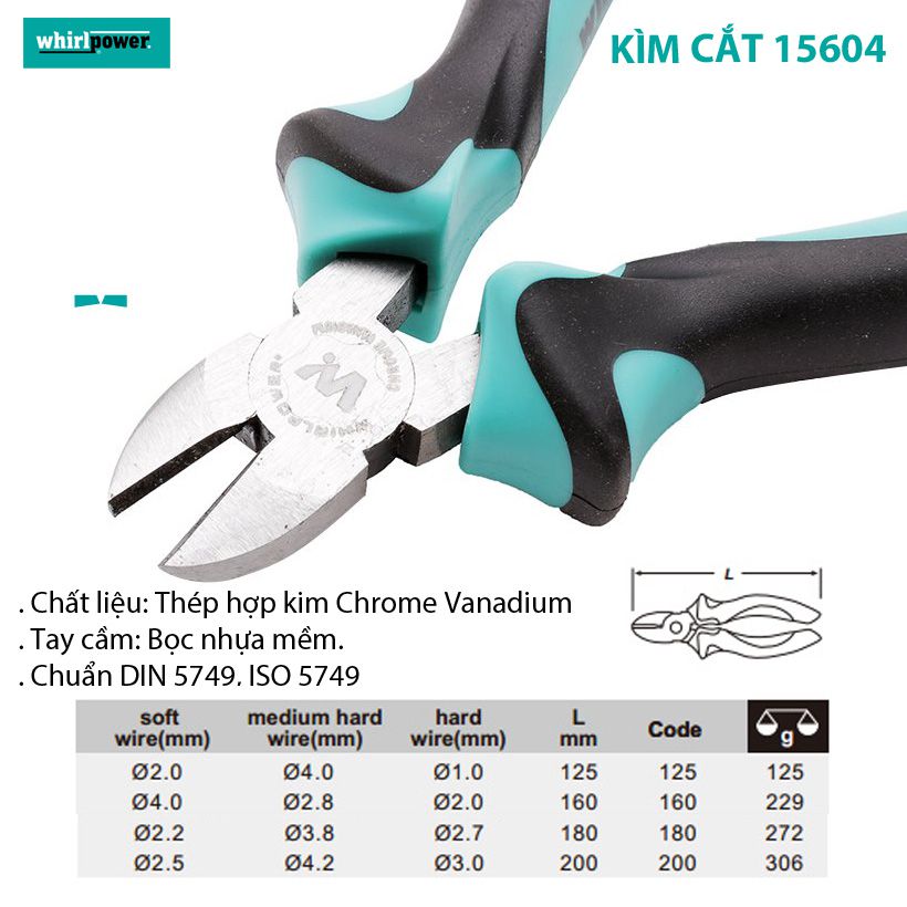 Kìm cắt Whirl Power 15604-21-200, 8"