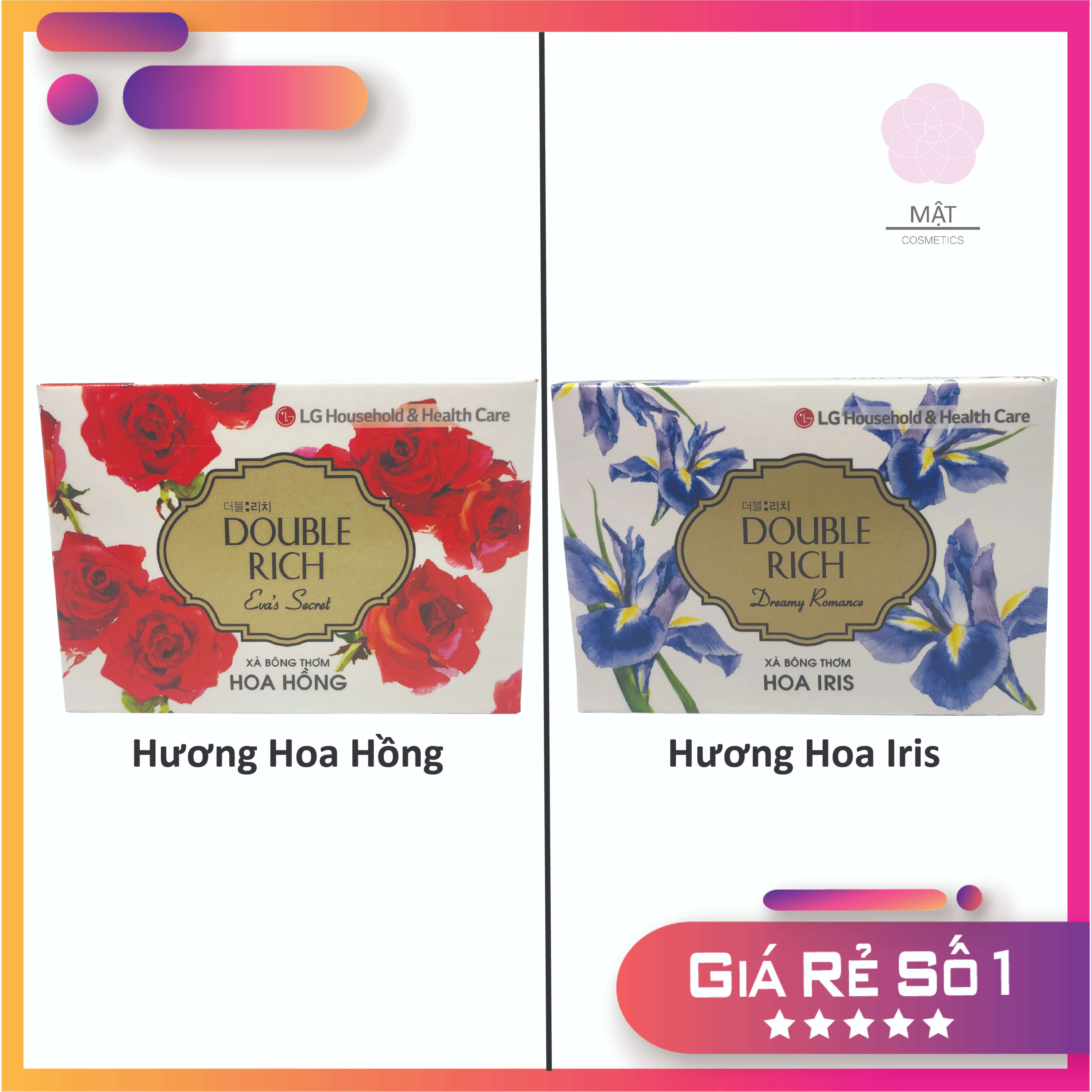 Xà bông cục Double Rich Hương Hoa Hồng 90g