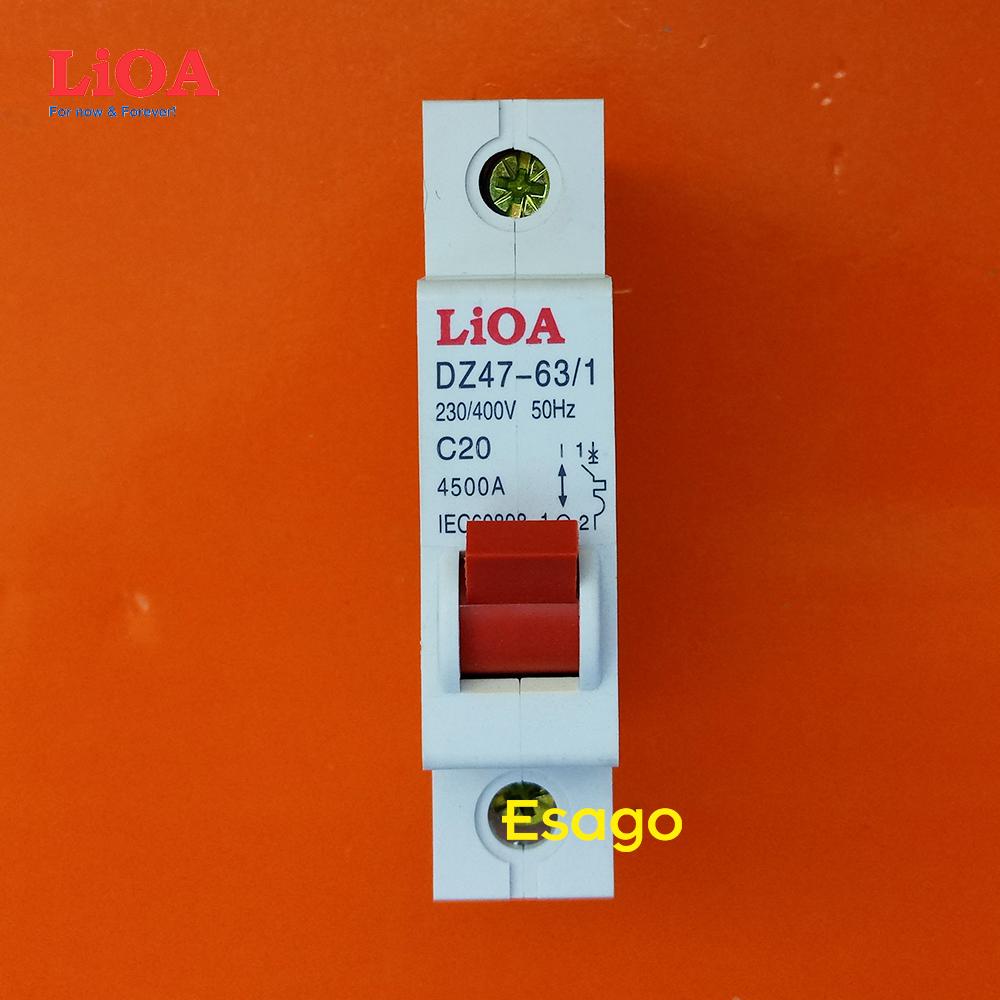 Cầu dao tự động 1 cực 20A, dòng cắt 4.5kA LIOA MCB1020-4.5