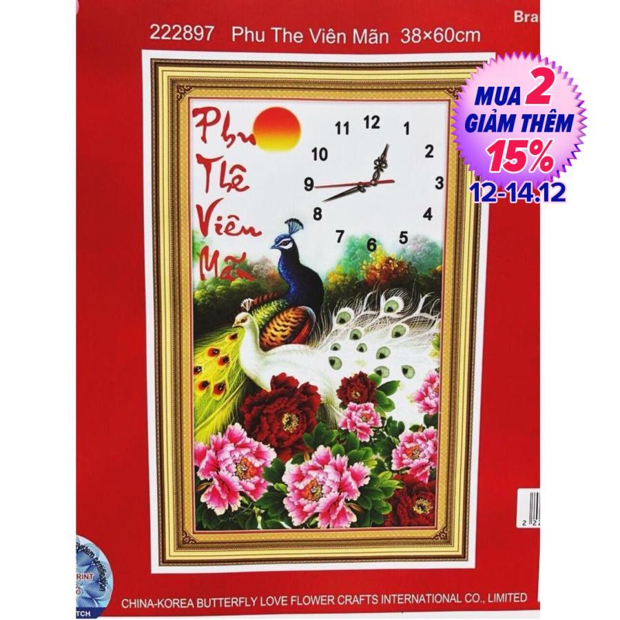 Tranh thêu đồng hồ công DLH-222897