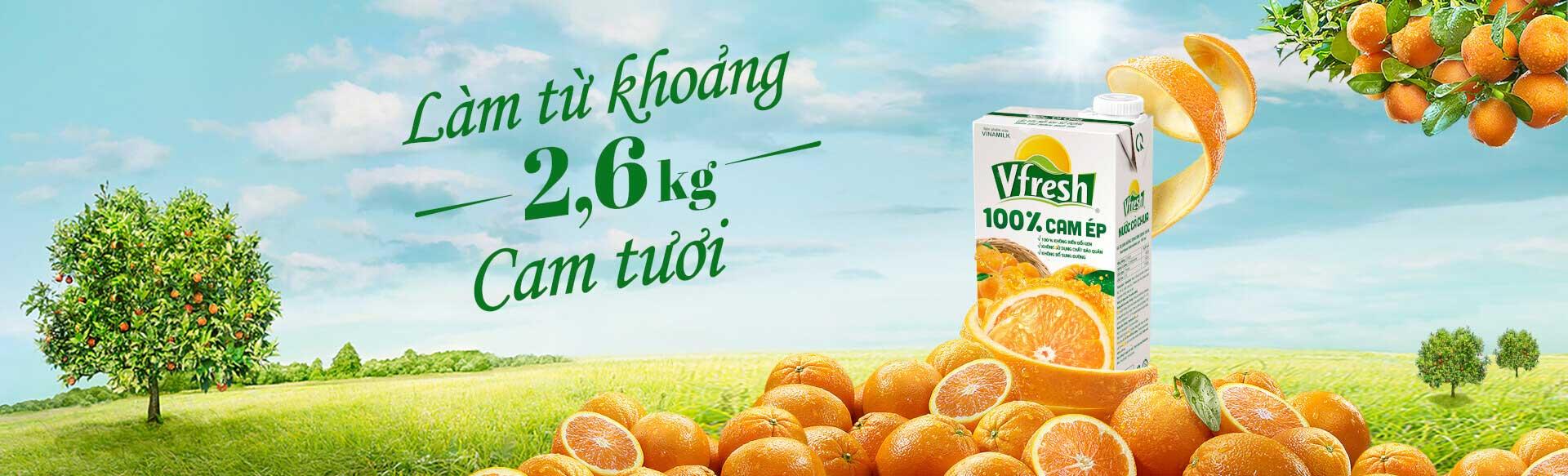 Nước Ép Vfresh Cam 1l thùng 12 hộp