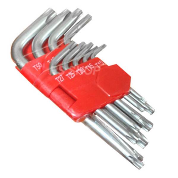 10 piece Bù Đắp Thêm Dài Đạt Tamperproof Rỗng Cấp Torx Mô Men Xoắn Móc Chìa Khóa Ngôi Sao-intl