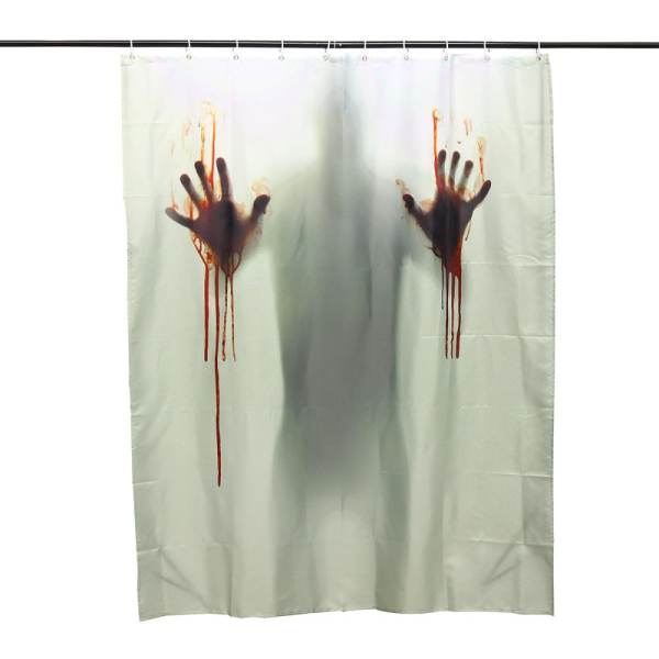 150x180 cm Kinh Dị Halloween Vải Tập Đi Chết Huyết treo Nhà Tắm Chống Thấm Nước Xanh Lá-quốc tế