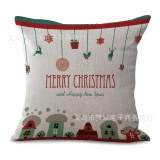 5PCS Chair Cushion Pillowcase Christmas Cotton Linen Pillow Cover Office Decorative - intl