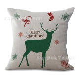 5PCS Chair Cushion Pillowcase Christmas Cotton Linen Pillow Cover Office Decorative - intl