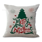 5PCS Chair Cushion Pillowcase Christmas Cotton Linen Pillow Cover Office Decorative - intl