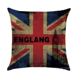 6PCS England National Flag Pattern Throw Pillow Cover Cotton Linen Sofa Cushion Pillowcase - intl