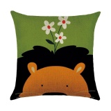 6PCS Throw Pillow Case Cotton Linen Bedding Cushion Cute Animals Pillow Cover Bedroom Decoration - intl