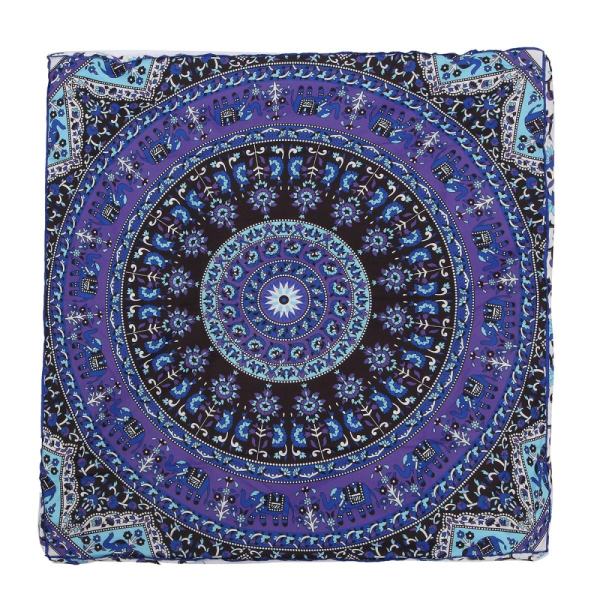 90x90x15cm Purple Indian Mandala Square Cushion Pillowcase Mandala Square Cushion Cover - intl