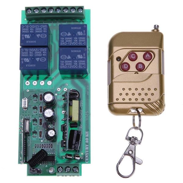 AC 85-250 v 4CH 4 Chìa Khóa Điều Khiển Từ Xa Không Dây Di Động Điều Khiển Relay Switch-quốc tế