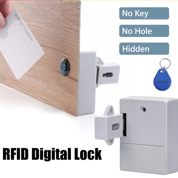 Pin RFID Ngăn Kéo Tủ Ẩn Khóa Kỹ Thuật Số TỰ LÀM Mà Không Cần Đục Thủng Lỗ-quốc tế