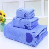 Bộ 3 khăn tắm, khăn mặt, khăn lau tóc cao cấp (xanh gấu) - (BQ246-XANHGAU)