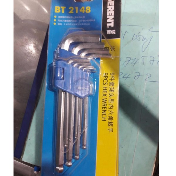 Bộ khoá lục giác bi 9 size Berent Cao cấp