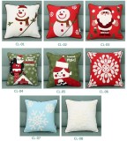 Christmas Santa Pure Cotton Embroidering Pillow Cases Snowflake Cushion Cover - intl