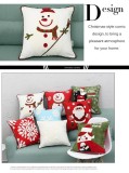 Christmas Santa Pure Cotton Embroidering Pillow Cases Snowflake Cushion Cover - intl