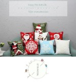 Christmas Santa Pure Cotton Embroidering Pillow Cases Snowflake Cushion Cover - intl