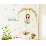 Decal dán tường cô gái chơi xích đu AY7264