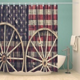 Distressed American Flag Fabric Shower Curtain - intl