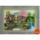 Tranh thêu chữ thập ngôi nhà - DLH-YA550