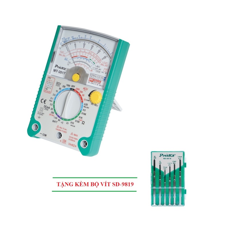 Đồng hồ đo Proskit MT-2017 V.1 tặng kèm bộ vít SD-9819