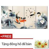 Đồng hồ tranh Cửu ngư tấn lộc Dyvina 4T3060-6