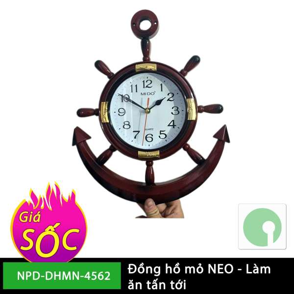 Đồng hồ treo tường mỏ neo giá rẻ - mới 100% - quà tặng ý nghĩa (Màu nâu) - NPD-DHMN-4562