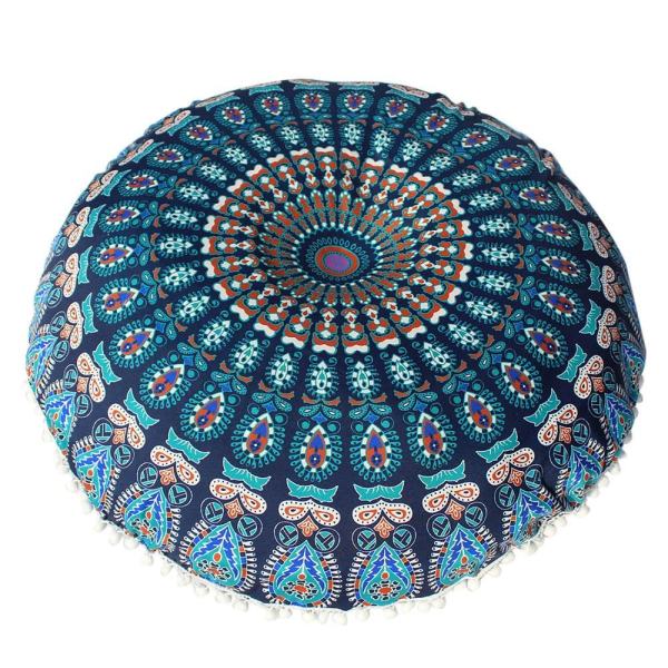 Large Mandala Floor Pillows Round Bohemian Meditation Cushion Cover Ottoman Pouf - intl