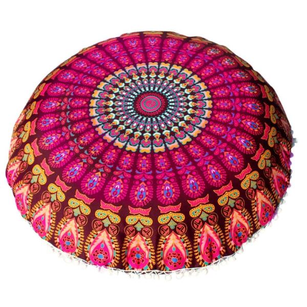 Lớn Mạn Đà La Tầng Gối Tròn Bohemian Thiền Đệm Ottoman Pouf-quốc tế