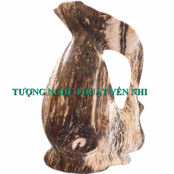 Lộc bình gỗ hóa thạch 24x17cm