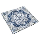 Mandala Vuông Đệm 90x90x15 cm trắng hoa văn Ấn Độ Mandala vuông đệm bộ vỏ gối- quốc tế