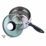 Nồi bột INOX 2 đáy vung kính HOÀNG GIA loại 14cm.