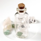 Small Mini Glass Jars with Cork Stoppers (White) - intl