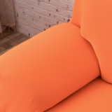 (Giao hàng miễn phí cho cả ba chiếc đến Hà Nội）Mềm mại Suốt Cả-đã bao Bọc Vải Thun Ghế Sofa Ghế Dài  (Cam)-3 chỗ ngồi-quốc tế (Orange)