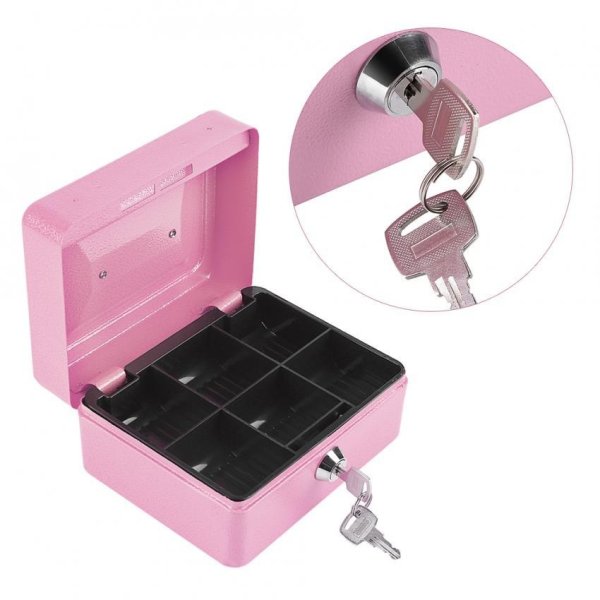 TMISHION 1 cái Mini Di Động Thép Tiểu Có Khóa Tiền Mặt An Toàn An Ninh-quốc tế
